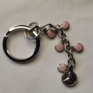 Pink Enamel Charm Keychain - Women's Key & Card Holder